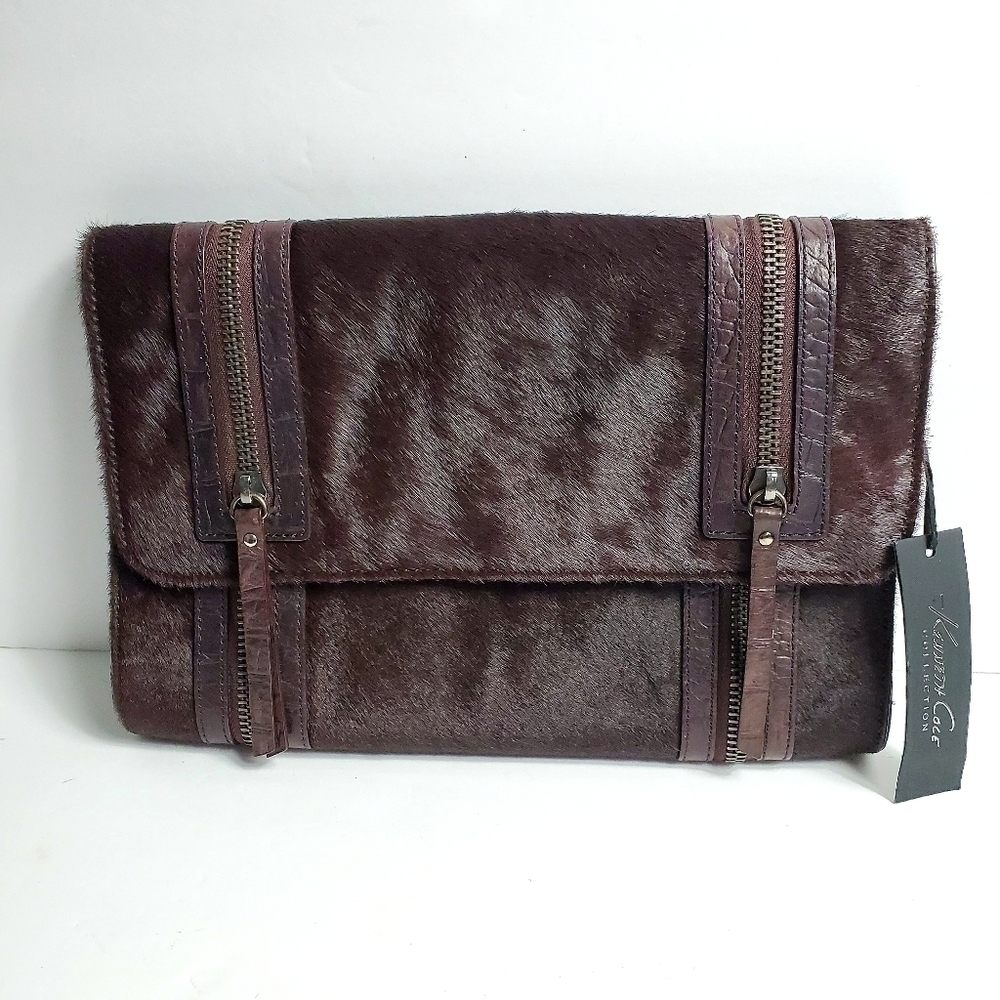 NWT Kenneth Cole Collection Purple Cow Hair Bag
